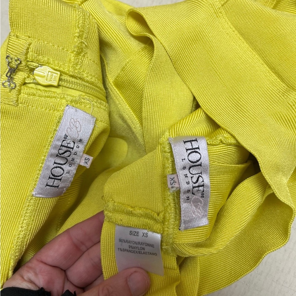 House of CB XS yellow bandage crop top & skirt set - Picture 5 of 14